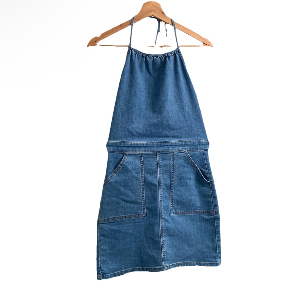 MINKPINK Denim Halter Neck mini dress Size‎ Small # denim mini dress